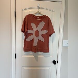 Rust Floral Short Sleeve Women's Tee